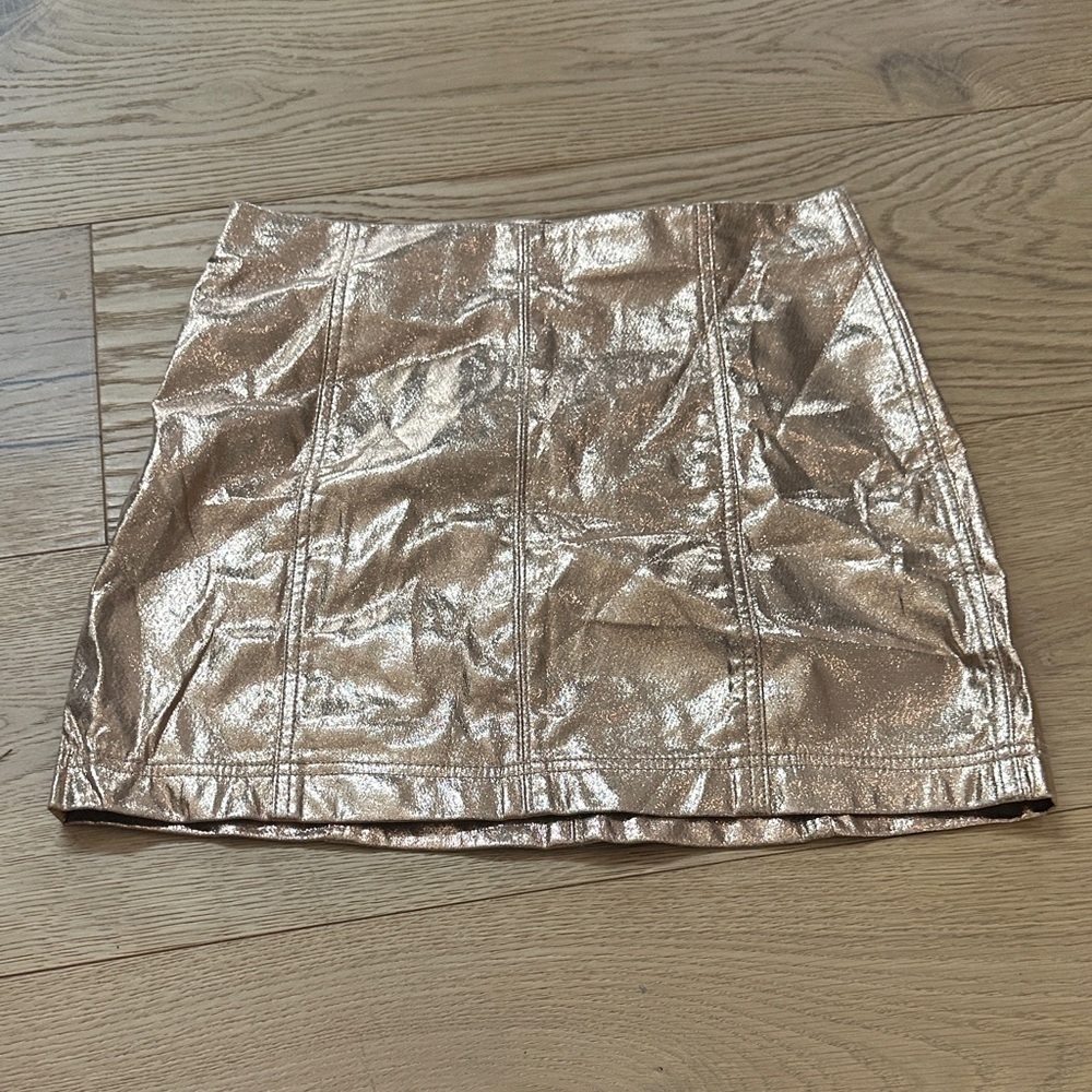 Wild fable rose gold Metallic Gold Mini Skirt 12